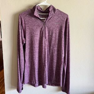 Nike Women's Heathered Purple Zip-Up Top